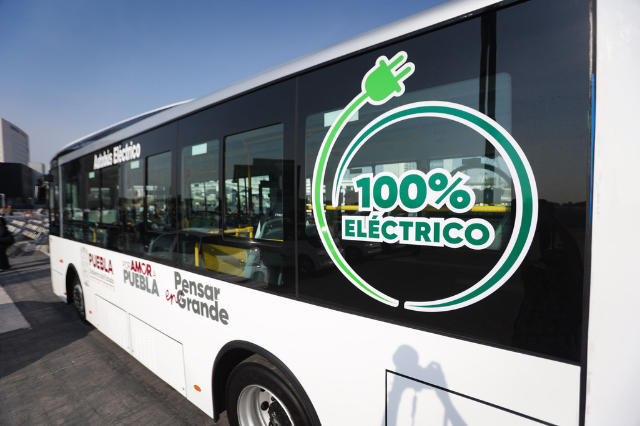 Autobús eléctrico que entrego el gobierno de Puebla para transporte pública: imagen ilustrativa 
