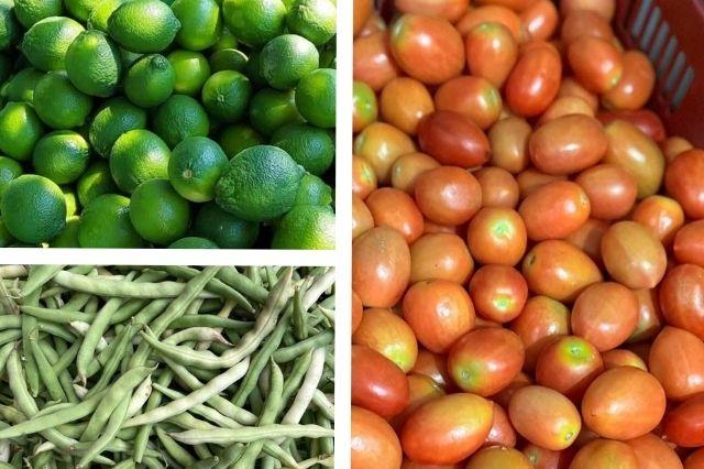 Limón, jitomate y ejote