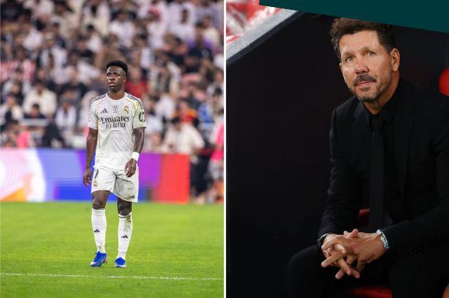 Vinicius se burla de Simeone tras cruce en la Supercopa