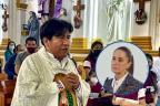 El sacerdote Marcelo Pérez Pérez, durante una misa en San Cristóbal de las Casas