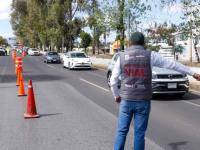 Agentes de proximidad vial en las calles de Puebla