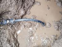 Tubo de Agua de Puebla en reparación por fuga