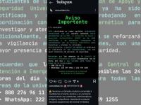 Mensaje amenazante en Instagram