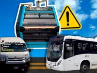 Vagón de Cablebús con unidades del transporte público al frente 