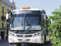 Autobus marca Volkswagen en carril confinado del metrobus en Puebla