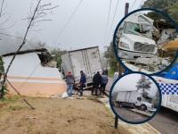 Camión destroza vivienda en Teziutlán 