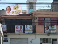 Publicidad de candidatos a juntas auxiliares en Puebla 