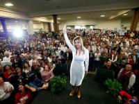 Pavlovich en su toma de protesta como candidata del PRI a la Gubernatura de Sonora. 15 de febrero. Foto: Cuartoscuro