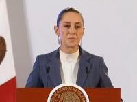 La presidenta Claudia Sheinbaum durante su primer conferencia matutina nombrada Mañanera del Pueblo 