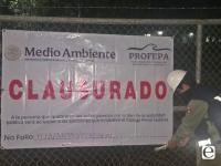 Lona de Clausurado en el relleno sanitario de Chiltepeque 