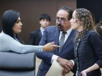 Delfina Pozos, Rafael Micalco y Susana Riestra, en el pleno del Congreso