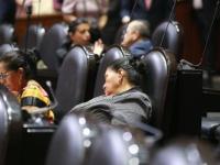 Diputada Herminia López Santiago durmiendo en su curul