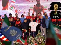 Despedida oficial de la selección iraní de su país (vía AFP)