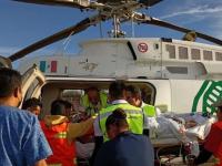 Trasladan en helicóptero 