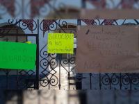 Pancartas donde exigen se repitan elección en junta auxiliar de San Felipe Hueyotlipan 