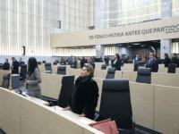 En la gráfica, diputados locales en sesión ordinaria del Congreso de Puebla