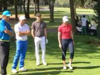Miércoles, Día de jugar al golf. Jorge Campos, Eulalio López El Zotoluco, el Maestro Enrique Ponce y Lorena Ochoa
