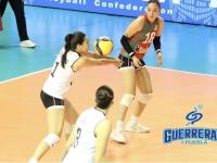 Muñoz en acción durante un encuentro de la Selección Nacional de Voleibol