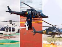 Los tres helicopteros del gobierno de Puebla