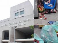 Imss La Margarita con latas de cerveza en bolsas de basura