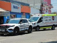 Patrulla y ambulancia tras ataque armado en el mercado Morelos