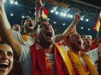 Aficionados de la selección de España en partido de futbol