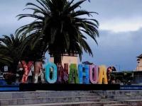 En la gráfica, las letras del municipio de Yaonáhuac