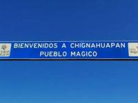 Letrero de bienvenida al llegar a Chignahuapan