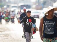 Caravana Migrante durante su paso por Puebla