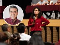 Luisa María Alcalde y en círculo José María Tapia