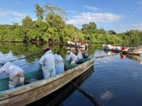 Recuperación de hidrocarburo en el Río Seco