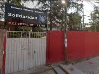 Fachada de la escuela primaria Solidaridad, ubicada en la junta auxiliar de San Aparicio