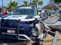 Patrulla atropella a ciclista 