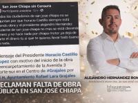 Falta de obra en San José Chiapa