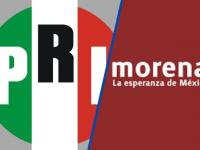 Logos PRI y Morena
