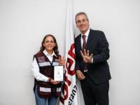 Olga Lucía Romero Garci-Crespo y Pepe Chedraui, en su afiliación del alcalde a Morena