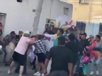 Personas durante riña en Xochimehuacán  