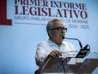 Gobernador de Sinaloa, Rubén Rocha Moya, en evento 