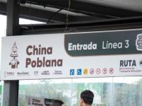 Letrero en terminal de la Línea 3 de RUTA