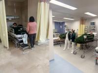 camas al interior del IMSS en Puebla