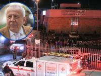 En la gráfica, en el recuadro, Francisco Garduño, exdirector del INM y de fondo la estación migratoria de Juárez que se incendió