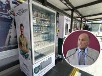Máquina expendedora en RUTA con imagen de Víctor Gabriel Chedraui 