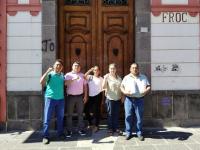 Trabajadores de la proveedora Sesé, frente al edificio de la FROC-Conlabor