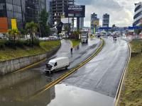 Inundación antes de llegar a la caseta a Atlixco