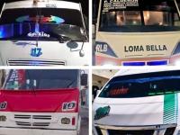 Unidades de las rutas Loma Bella, M17, 28 y 58